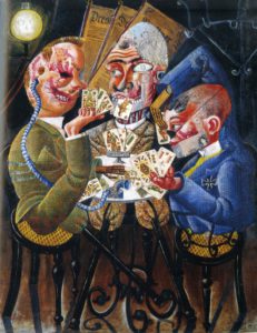 "Invalidi di guerra giocano a carte" di Otto Dix, 1920 "Invalidi di guerra giocano a carte" di Otto Dix, 1920